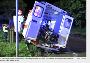 A ambulância acidentada. Print screen do site do Tagblatt